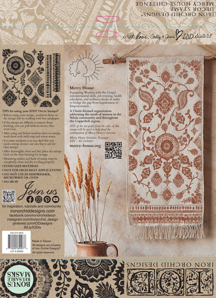 Iron Orchid Designs Mercy House Chitenge | IOD Decor Stamp