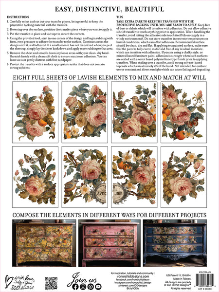 Iron Orchid Designs Joie Des Roses | IOD Transfer