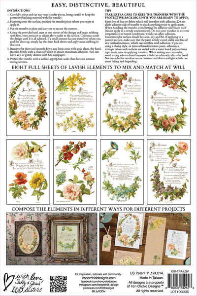 Iron Orchid Designs Lover of Flowers | IOD Transfer