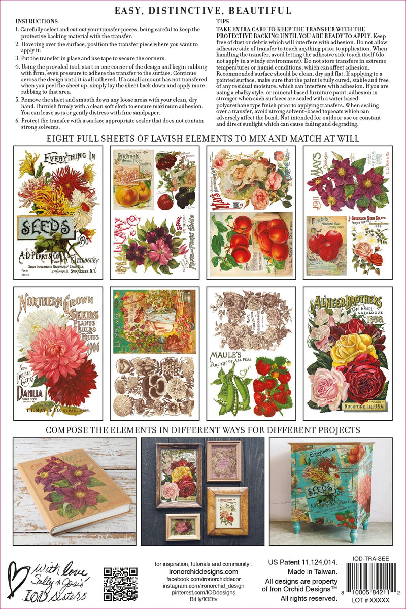 Iron Orchid Designs Seed Catalogue IOD Transfer The Turned Leg
