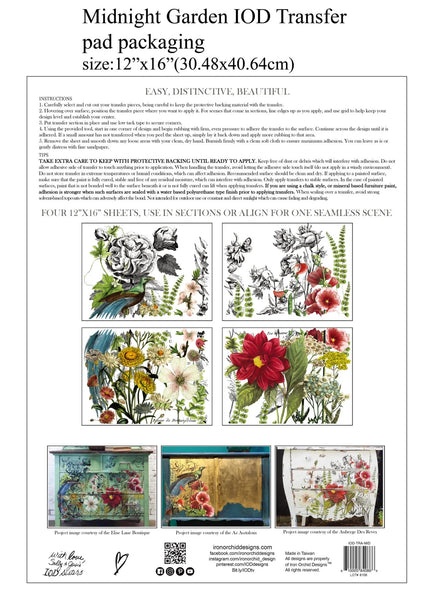 Iron Orchid Designs Midnight Garden| IOD Transfer
