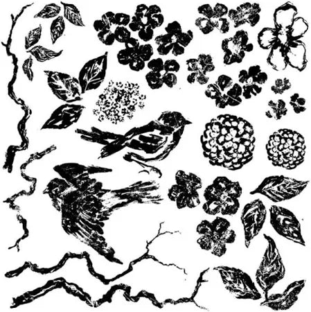 Iron Orchid Designs Birds Branches | IOD Decor Stamp