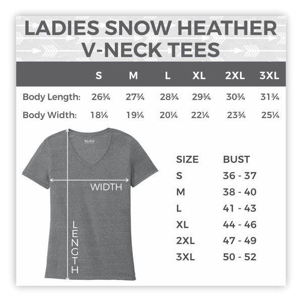 Holly Jolly Junkin' Ladies V-Neck T-Shirt | Red