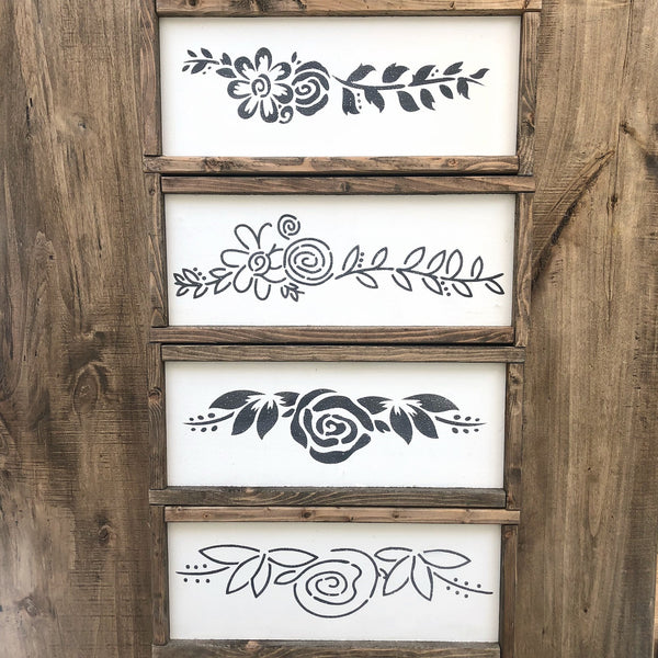 Long Flower Set JRV Stencils