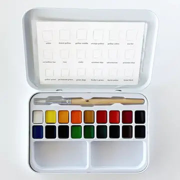 Watercolor Paint Set, 18 Colors w/ Brush by Emily Lex Studio