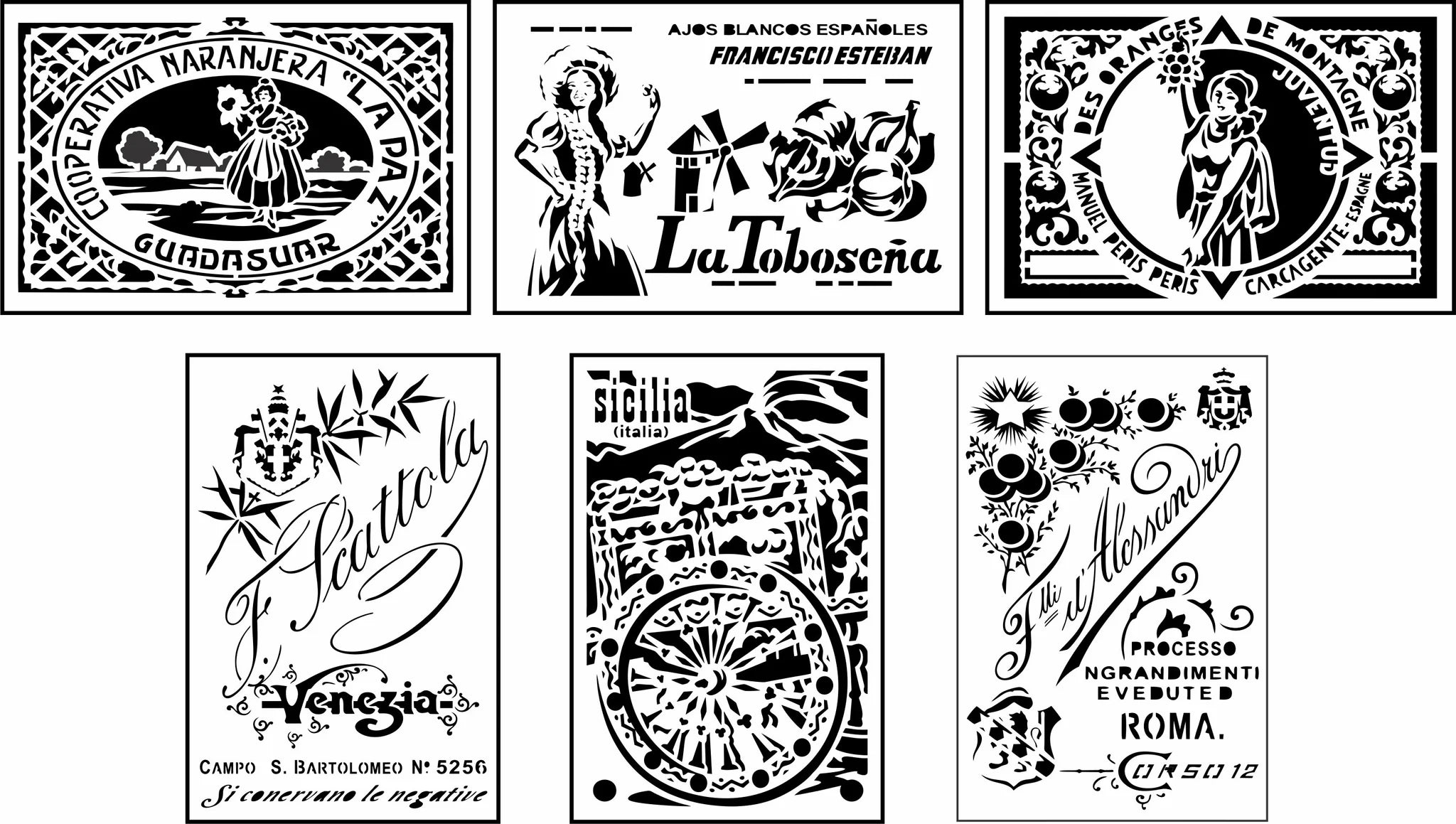 Italian Labels Mini Pack | JRV Stencils