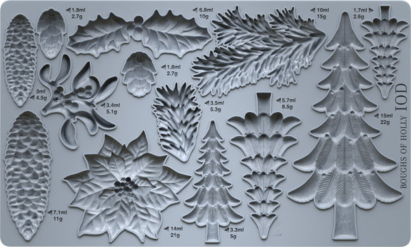 Boughs of Holly IOD Mould