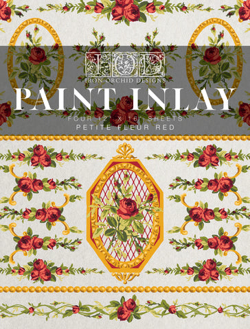 Petite Fleur Red | IOD Paint Inlay