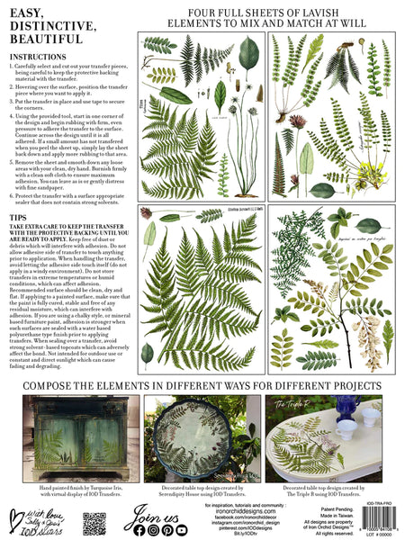 Iron Orchid Designs Fronds Botanicals | IOD Transfer