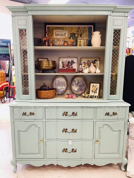 Hand-Painted Vintage China Cabinet