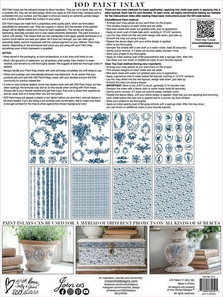 Iron Orchid Designs Delft Traditions Azure | IOD Paint Inlay