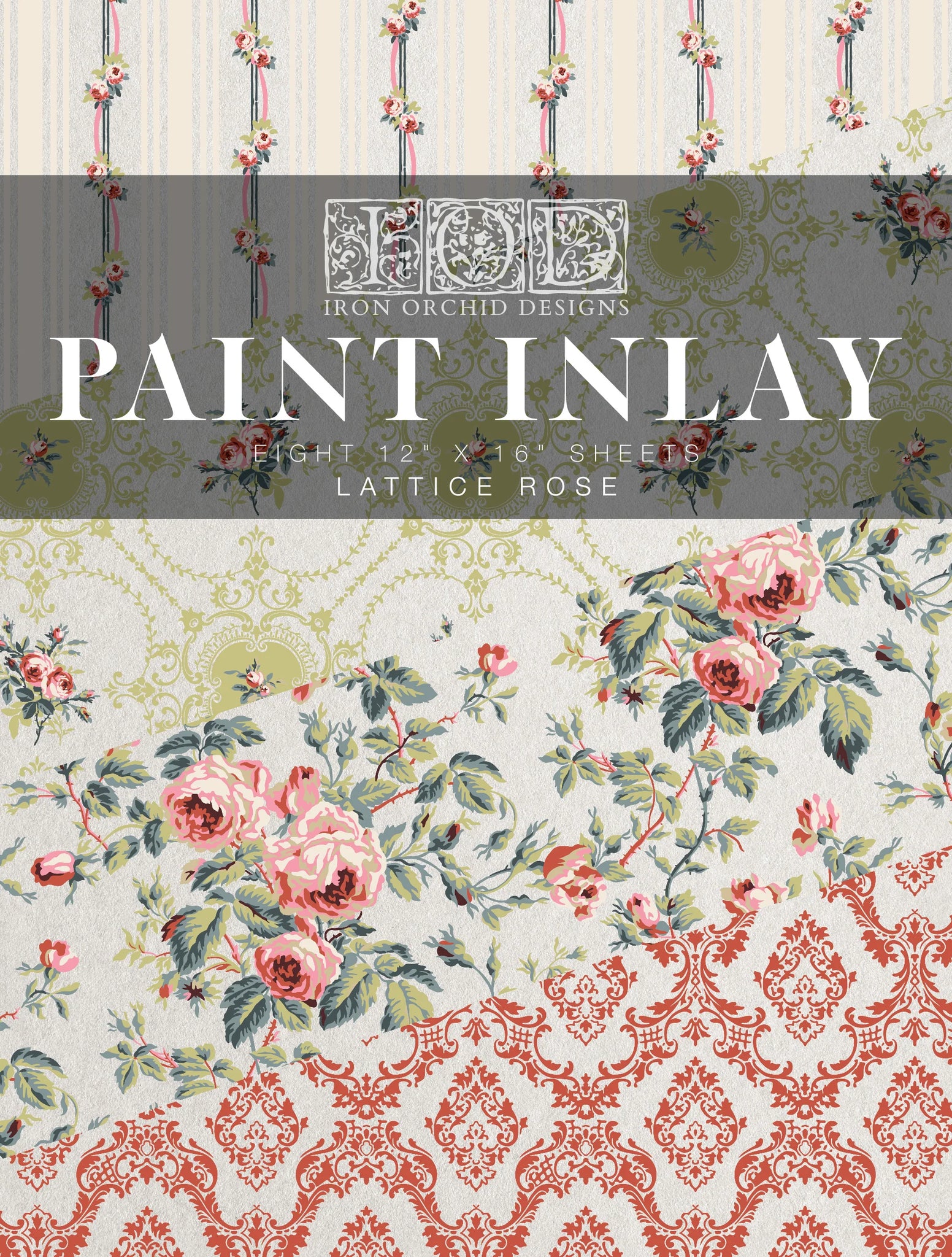 Lattice Rose | IOD Paint Inlay