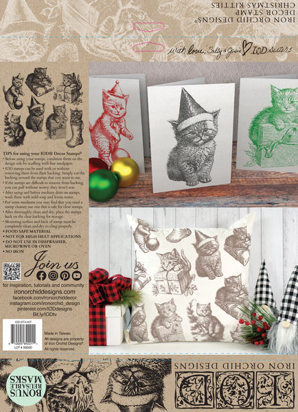 Iron Orchid Designs Christmas Kitties| IOD Decor Stamp