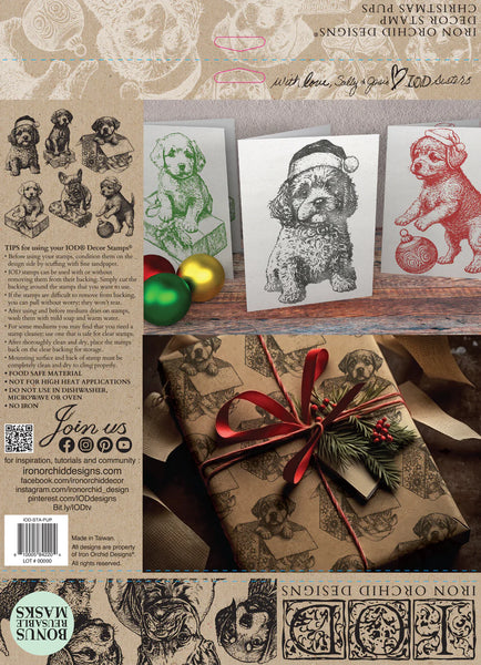 Iron Orchid Designs Christmas Pups| IOD Decor Stamp