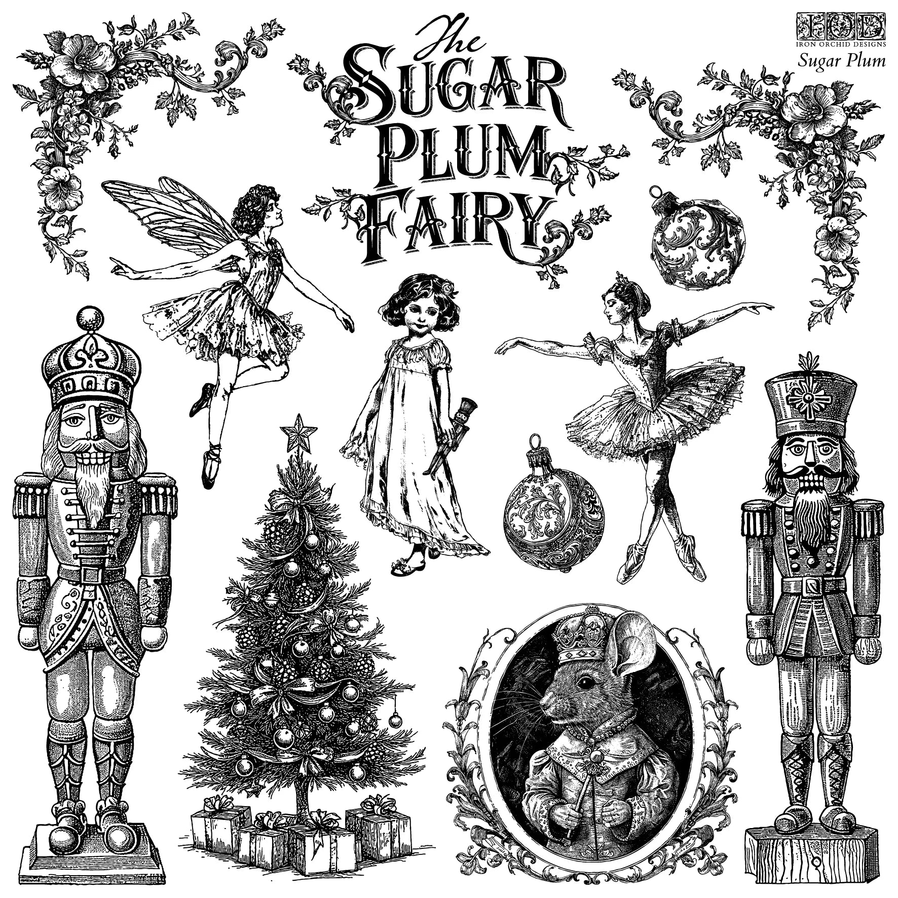 Sugar Plum Fairy 12" x 12"| IOD Stamp