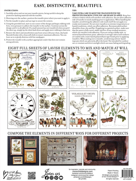 PRE- ORDER ONLY Iron Orchid Brocante | IOD Transfer