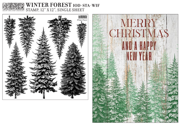 Iron Orchid Designs Winter Forest | IOD Stamp