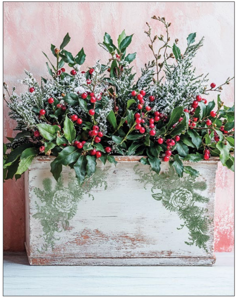 Holly & Pine 12" x 12"| IOD Stamp