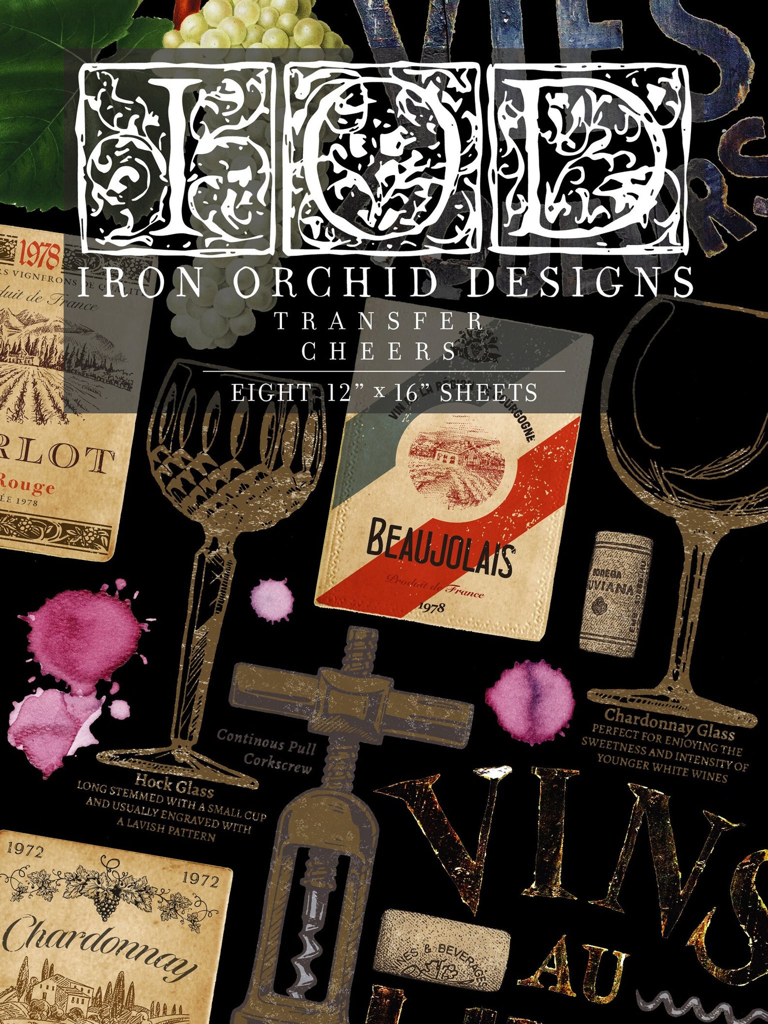 Iron Orchid Designs Cheers | IOD Transfer RETIRED