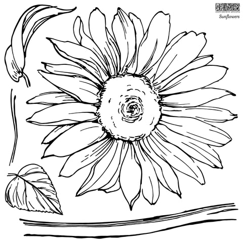 Iron Orchid Designs Sunflower | IOD Decor Stamp