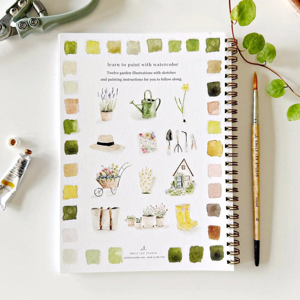 Garden Watercolor Workbook, Beginner Friendly by Emily Lex Studio