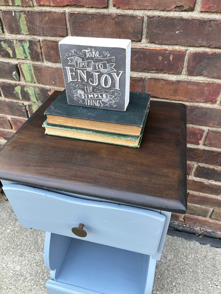 Gray & Wood End Table
