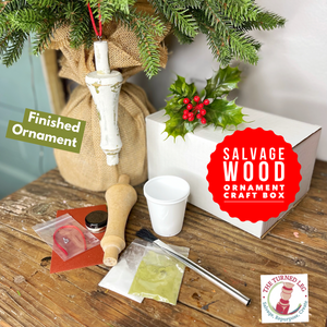 Salvage Wood Ornament Holiday Craft Box -DISCONTINUED