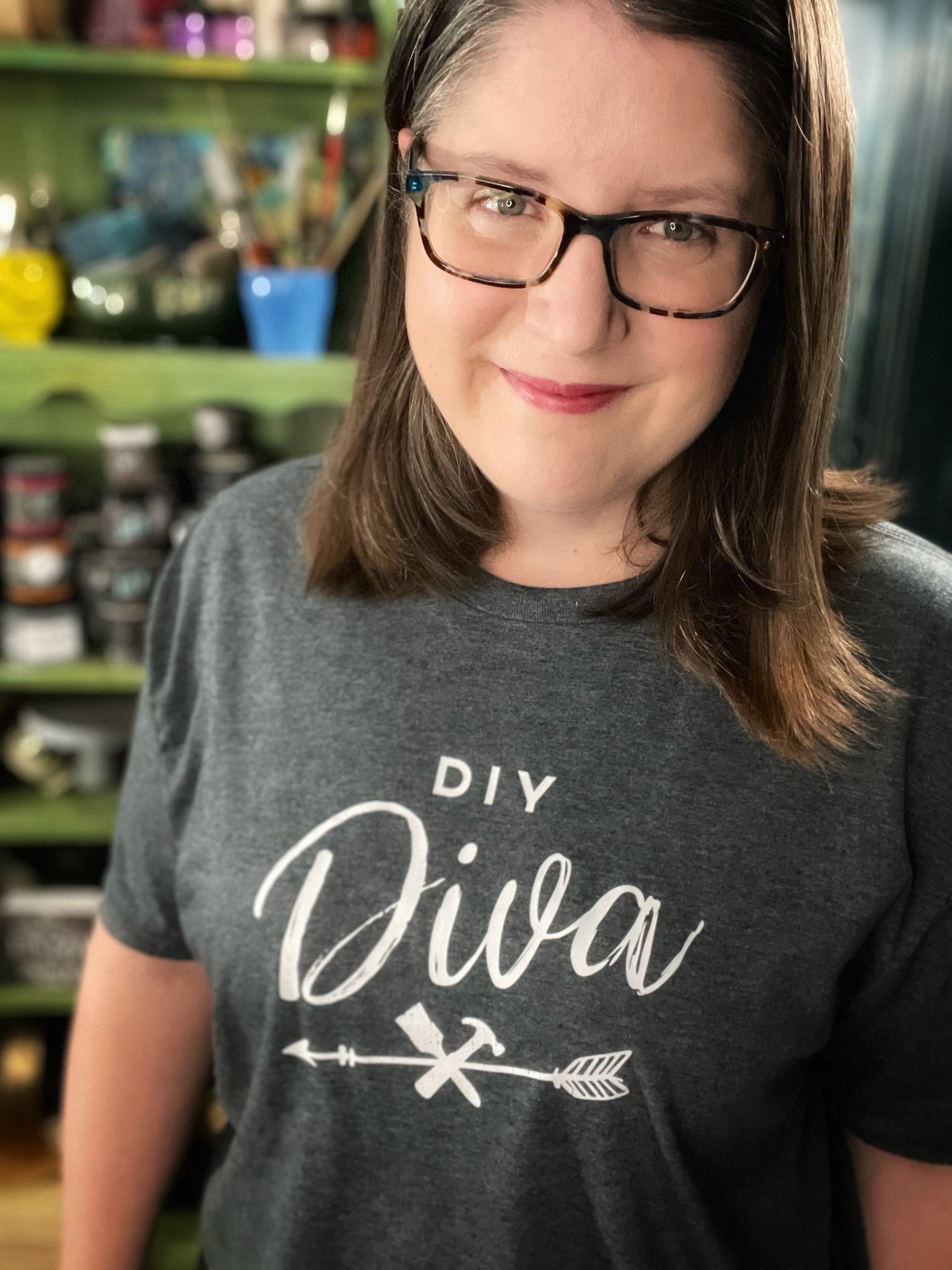 DIY Diva Rehabber Flea Market Flipper Tee DARK HEATHER GRAY ONLY