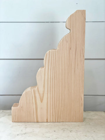 PANTRY SHELF CORBEL | 7.5”D 12“T 1.5”W PINE - JRV Wood - Sold Individually