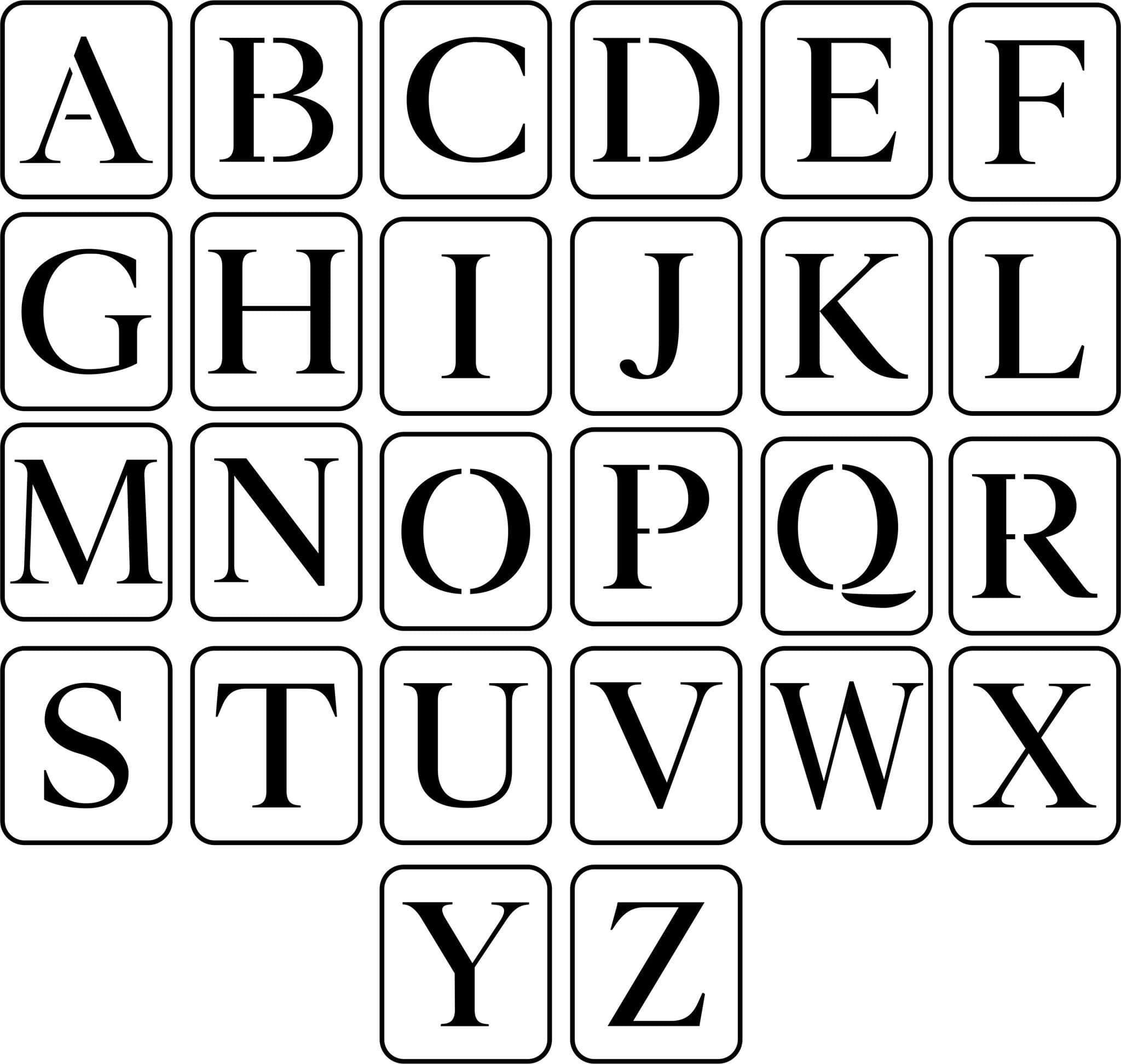 Uppercase Letters JRV Stencils
