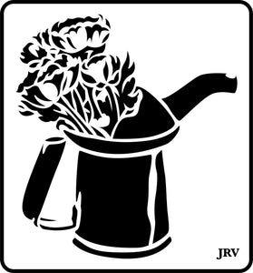 Oil Can with Flowers | JRV Stencils